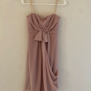 Vera Wang Strapless Dress in Soft Mauve